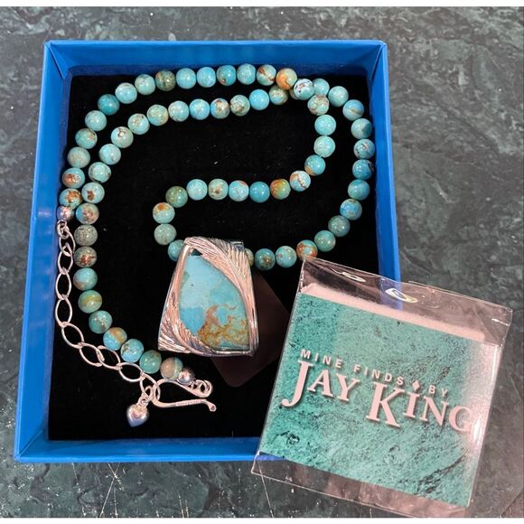 Jay King Mine Finds Sterling Silver & Turquoise Necklace – Bold Statement Pendan - Picture 7 of 7